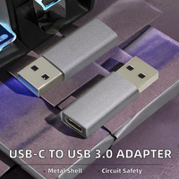 Adaptateur OTG USB vers USB C coque en aluminium sortie DC AC pour MacBook ordinateur portable USB3.0 a Male Charger Converter Mobile Phone Usage