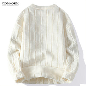 Suéter de Punto Jacquard de Algodón para Hombre, Invierno, Cuello Redondo, Manga Larga, Fabricante OEM/ODM Personalizado - Product Image 5