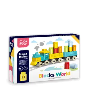 Cartoon train DIY Large particle building blocks31PCSCreative children's early education interactive colorful building block toy