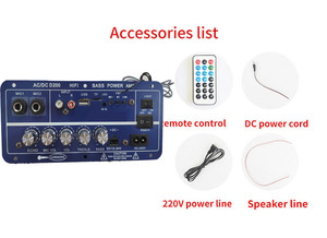 Chuyên Nghiệp Mini Kỹ Thuật Số Điện Mixer 50W + 50W Nặng Khuếch Đại Receiver D200 FM Đài Phát Thanh Âm Thanh Hệ Thống Nhà Ngoài Trời Bluetooths - Product Image 2