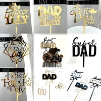 Neuheit Acryl Gold Schwarz Happy Father's Day Super Dad Bester Papa 10cm Tortendekoration