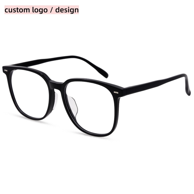 Wholesale Brand Designer Black Thin Oversized Acetate Eyeglass Optics Frame for Eyeglasses