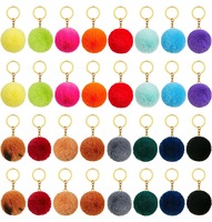 Pom boule de fourrure porte-clés pompon bouffée coeur avec des boules en vrac Faux moelleux fourrure peluches Furball vrais poms arc-en-ciel bouffées porte-clés
