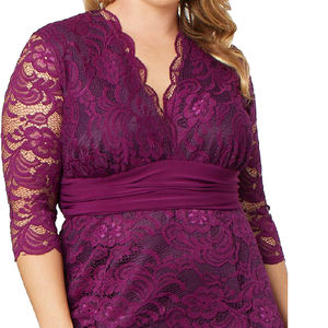 <span class=keywords><strong>Abiti</strong></span> da <span class=keywords><strong>sposa</strong></span> eleganti stile Vintage vita a mezza manica con collo a V Maxi pizzo per festa di nozze <span class=keywords><strong>taglie</strong></span> forti <span class=keywords><strong>abiti</strong></span> da festa - Product Image 6