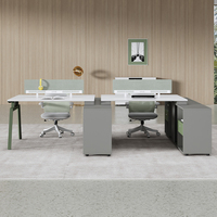 Mobilier de bureau haut de gamme 4 personnes poste de travail bureau exécutif conception d'usine bureau salle de bureau conception de table et ensemble de chaises