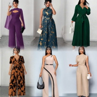 Combinaison élégante pour femmes à manches courtes et col carré, taille plus, devant smocké, pantalon large avec poches, tenue quotidienne d'été