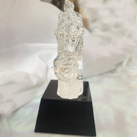 Trophée Médaille Tête de Cheval Transparente de Haute Qualité, en Cristal Grade K9, Motif Mustang, avec Logo Gravé, Cadeau d'Affaires, Objet de Collection