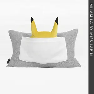 pikachu kapak yastık Suppliers-Güzel tasarım Pokemon lomber kanepe atmak yastık Pikachu komik dekoratif çocuklar yastık kapakları yatak