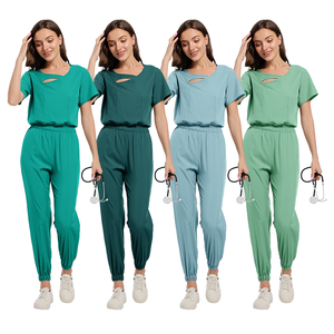 Uniformes Médicos Unisex con Cuello en V para Enfermera, Conjunto de Ropa de Trabajo de Médico de Hospital para Mujer, Uniforme de Trabajo de Cirugía Dental Oral, Manga Corta - Product Image 3