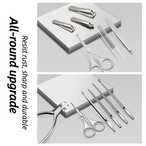 12 Piece Manicure <b>Pedicure</b> <b>Set</b> Stainless Steel Nail Care Kit with Zipper Case for Fingernail and Toenail Grooming - Product Image 2
