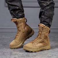 BAEWOON TB01 Bottes tactiques montantes pour hommes de haute qualité, résistantes à l'usure, antidérapantes, respirantes, pour l'extérieur et l'entraînement en milieu désertique
