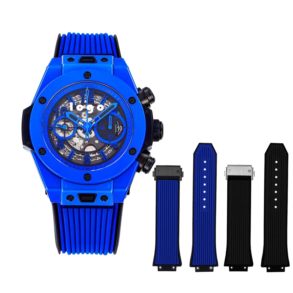 27*17mm Silicone Watch Band For HUBLOT watch Big Bang Classic Fusion Soul Series Men Black Blue Grey Bracelet With Tools Strap