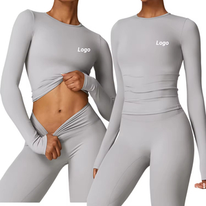 Magliette Invernali a Maniche Lunghe per Yoga, Abbigliamento Fitness ad Alta Resistenza, <span class=keywords><strong>T</strong></span>-<span class=keywords><strong>Shirt</strong></span> da <span class=keywords><strong>Palestra</strong></span>, Maglie per Pilates, Corsa e Sport - Product Image 3