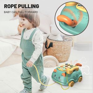 Jouet éducatif multifonctionnel pour bébé Zhorya, design de chat de dessin animé, jouets de téléphone à tirer pour enfant - Product Image 3