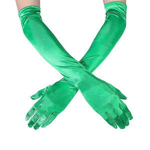 Custom Women 28 pollici bianco lungo elasticizzato viola blu verde giallo rosa guanti formali in raso con Logo - Product Image 3