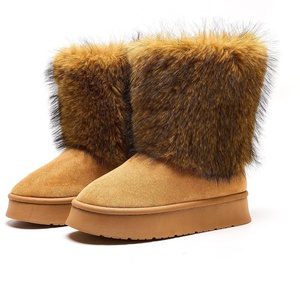 Nouvelle Arrivée Transfrontalière 2025 – Bottes de <span class=keywords><strong>Neige</strong></span> Mi-Mollet Chaudes à Semelle Épaisse en Daim et Doublure en Peluche Artificielle <span class=keywords><strong>pour</strong></span> Femme – Collection Printemps 2026 - Product Image 5