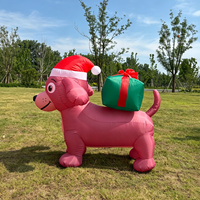 Décoration de Noël gonflable en forme de boîte cadeau pour chien, Père Noël en tissu Oxford, mignonne, pour fêtes, événements, maison, jardin, durable, imperméable
