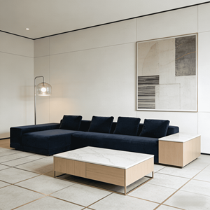 Sofá Seccional Modular Moderno de Lujo, 3 Plazas, Forma de L, Forma de U, Tela Bouclé, Estilo Nube, Muebles Minimalistas Nórdicos para Sala de Estar - Product Image 1