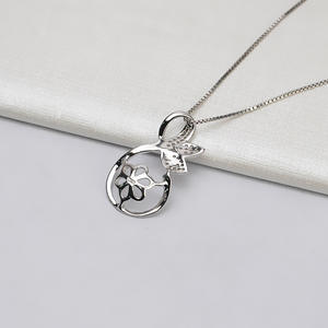 จี้เงินแท้ S925 รูปดอกไม้ ฝังมุก 11-13 มม. ถาดเปล่าสำหรับผู้หญิง ทำเครื่องประดับ DIY ส่วนตัว คอลเลคชั่น 818 - Product Image 4