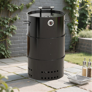 18-Inch Vertical Smokehouse Three Layer Detachable Charcoal Smoker Commercial Outdoor BBQ Grill - Product Image 1
