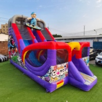 Nouvelle Vente Directe Usine Leap : Toboggan Gonflable Commercial Écologique à Double Voie de 20 pieds de Haut avec Impression Numérique