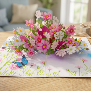 3D Pop-Up-Blumen-Grußkarte, handgefertigtes Papierhandwerk, Geschenk zum Geburtstag, Muttertag - Product Image 3