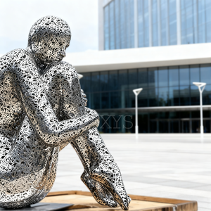 Escultura Moderna Abstracta de Acero Inoxidable, Pulida a Espejo, Figura 3D, Estatua para Decoración de Jardín Exterior, Tema Deportivo, Regalo de Pascua - Product Image 5