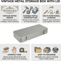 Caja de Almacenamiento de Metal Personalizada con Logotipo, Caja Rectangular Portátil con Tapa Abatible para Billetes, Cosméticos y Artículos de Oficina