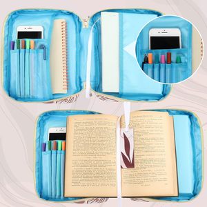 Funda para Biblia Oxford con diseño floral, bolsillo trasero con cremallera, asa y marcapáginas - Bolsa portátil para Biblia para <span class=keywords><strong>mujer</strong></span> - Product Image 3