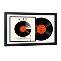 Cadre de présentation mural pour disques vinyles en bois noir, boîte à ombre pour albums LP, cadre de collection, décoration de studio musical