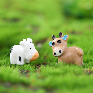 Simulated Cattle <b>Cow</b> Resin Figurine Miniatures Mini Animal Ox Charm <b>Ornaments</b> for Landscape Decorations DIY Accessories - Product Image 1