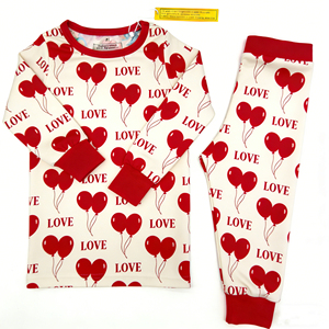Ensemble de pyjama pour bébé fille, Saint-Valentin, bambou premium, 2 pièces, pyjama, vente en gros, fabricant de tissus biologiques, faible MOQ - Product Image 1