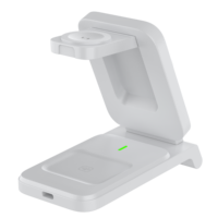 Station de charge sans fil pliable 3-en-1 portable pour montre connectée et téléphone, chargeur multifonctionnel