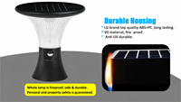 Lampe solaire LED de jardin 1000lm avec panneau mono 22,5% de conversion IP65 pour la décoration extérieure de villas, cours et entrées