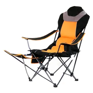 轻质户外睡椅超大橙色导演网状野营椅金属铝布艺椅