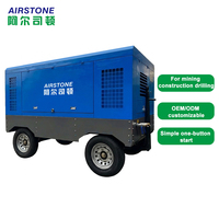 Compresseur d'air mobile diesel sur remorque Airstone 410KW 1059CFM 30m3/min 30Bar 435Psi pour forage de roche en mine