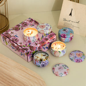 Soy Wax Aromatherapy Handmade Classical Dried Flower Scented <b>Candle</b> Metal Jar Long-lasting Wedding & <b>Birthday</b> Gift - Product Image 5