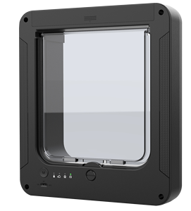 Porte pour animaux de compagnie électrique <span class=keywords><strong>avec</strong></span> écran et <span class=keywords><strong>puce</strong></span>, verrouillage à 4 voies, couverture automatique, porte intelligente pour chat et chien - Product Image 2