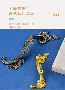 Manijas Minimalistas para Muebles de Cocina, Baño, Dormitorio y Hotel, Diseño Dragón Fénix Dorado Long Feng, Aleación de Zinc, Duraderas y Fáciles de Instalar - Product Image 3