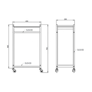 Custom Luxury <strong>Black</strong> Large Polyester Square Collapsible <strong>Laundry</strong> Storage Basket <strong>Laundry</strong> <strong>Bin</strong> With Stainless Steel Shell and Wheels - Product Image 6