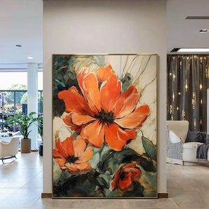 Moderno pintado a mano colorido flor pared arte <span class=keywords><strong>pintura</strong></span> <span class=keywords><strong>al</strong></span> óleo sobre lienzo para el hogar Oficina o restaurante decoración <span class=keywords><strong>flores</strong></span> abstractas - Product Image 6