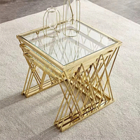 Meubles de salon Xuanzhen Table basse à bas prix Table centrale d'extrémité minimaliste 3 pièces Table d'appoint en verre moderne de luxe à vendre