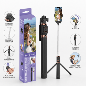 Trípode JC-21 para Transmisión en Vivo, Palo Selfie de 1650 mm, Soporte de Acero Inoxidable para Grabación de Videos Cortos - Product Image 3