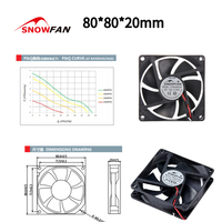SnowFan Fabricant professionnel 8025 80*80*25MM 12V 24V 48V DC Ventilateur de refroidissement Ventilateur axial à haut débit