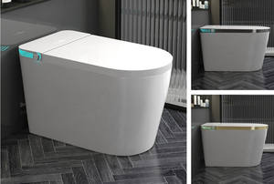 オートフラッシュインテリジェントトイレSトラップセラミックワンピースビデスマートWCフロアマウントバスルーム便器 - Product Image 5