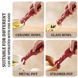 Pinces à plaques chaudes en silicone épaissies, anti-brûlure, antidérapantes, compatibles micro-ondes, ustensiles <span class=keywords><strong>de</strong></span> cuisine multifonctions - Product Image 3