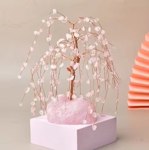 Árbol de la Abundancia de Cristal Natural en Polvo, Base de Cuarzo Rosa Crudo, Decoración para el Hogar, Árbol de la Abundancia de Cristal de 7 Chakras - Product Image 5