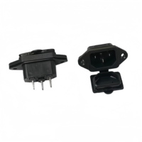 Iec320 C14 avec extension de couvercle étanche prise industrielle prise électrique utilisation électrique connecteur noir avec couvercle