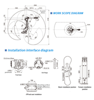 Bras robotisé HN-5023 530 kg 6 axes, portée 2340 mm, charge utile 50 kg, pour application de distribution de colle, ventouse, bras robotisé avec cœur PLC, soudage