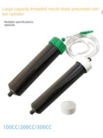 Seringue de distribution pneumatique noire à grande capacité, barillet de protection UV, 100/200/300/500CC, barillet en caoutchouc fileté